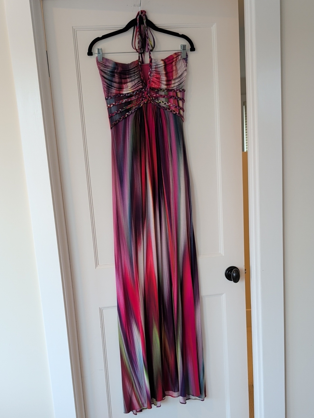 Sky Brand Jolima Multicolor Braided Halter Maxi Dress - Size Medium